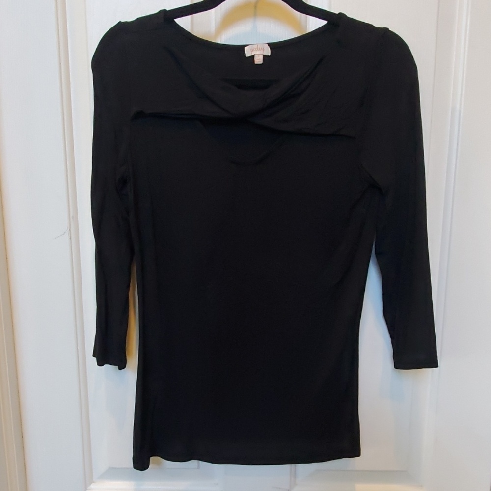 Knit front shirt